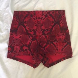 Red Snakeskin Lululemon Shorts